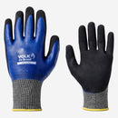 Luva de Proteção Anticorte e Química Tipo B HPPE com Banho Nitrílico Total Azul Preto TDM C Volk Cut Oil Full 10.19.042.50 CA 36848
