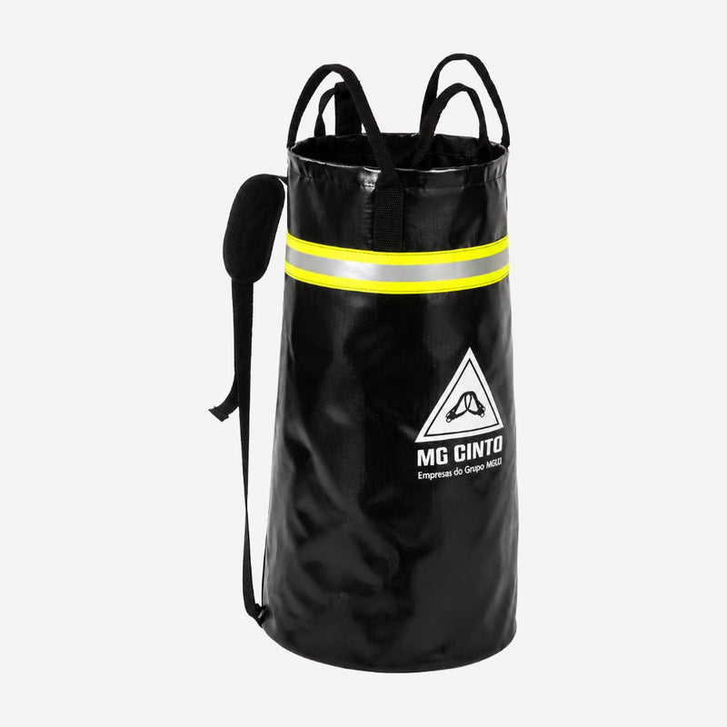 Bolsa de Transporte de Equipamentos em Lona Impermeabilizada 72L Verde e Preto Fita Refletiva Alças Múltiplas Cravos de Alumínio MG Cinto MULT 4213