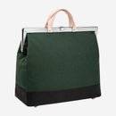 Bolsa em Lona para Trabalho em Altura Armazenagem de Cordas Cintos Ferramentas e EPIs Verde e Preto Armação Metal Alça Couro MG Cinto MG 1813