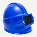 Capacete para Jatista Jateamento em Fibra de Vidro Azul com Visor de Vidro Temperado Fiberglass CA 21196