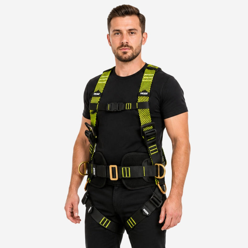 Cinto Paraquedista Abdominal para Espaços Confinados Resgate com Apoio Lombar Fita Poliéster 45mm 4 Pontos de Conexão VICSA VIC20529 CA 35613