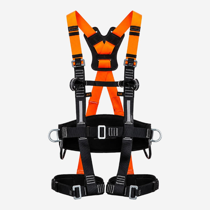 Cinto Paraquedista Abdominal para Trabalho em Altura com Apoio Lombar 4 Pontos de Conexão Fita Refletiva Poliéster 45mm MG Cinto MULT 1242 CA 46420