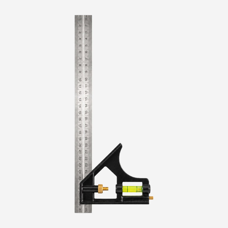 Esquadro Combinado 12" 300mm com Nível e Escala em Milímetros e Polegadas Eda 3HT