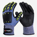 Luva de Proteção Anticorte Impacto e Calor para Óleo e Gás PEAD Azul Nitrílico Preto TPR Danny Extreme Cut DA-43.900 CA 32232