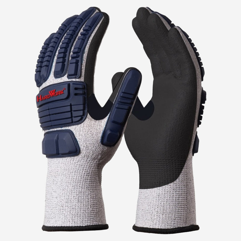 Luva de Proteção Anticorte Impacto e Prensamento PEAD Cinza Nitrílico Preto TPR Azul Danny Extreme Hard Work DA-43.600 CA 45831