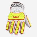 Luva de Proteção Anticorte Impacto e Calor para Serviços Pesados Couro de Cabra Branco TPR Amarelo Ansell RINGERS R665 CA 44320