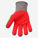 Luva de Proteção Anticorte Impacto e Calor para Óleo e Gás HPPE Vermelho Banho Nitrílico Arenoso Ansell RINGERS R065 CA 44333