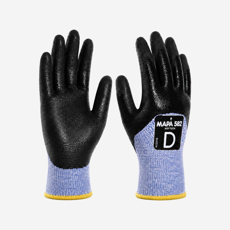 Luva de Proteção Anticorte e Óleo para Peças Afiadas Fibra PEAD Nitrílica Grip&Proof Mapa Professional KryTech 582 CA 43269