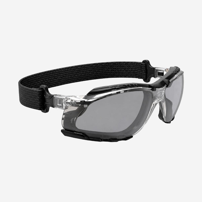 Óculos de Proteção para Construção Civil Lente Cinza Antirrisco Proteção Frontal e Lateral Armação Incolor Super Safety SS 5 New CA 26126
